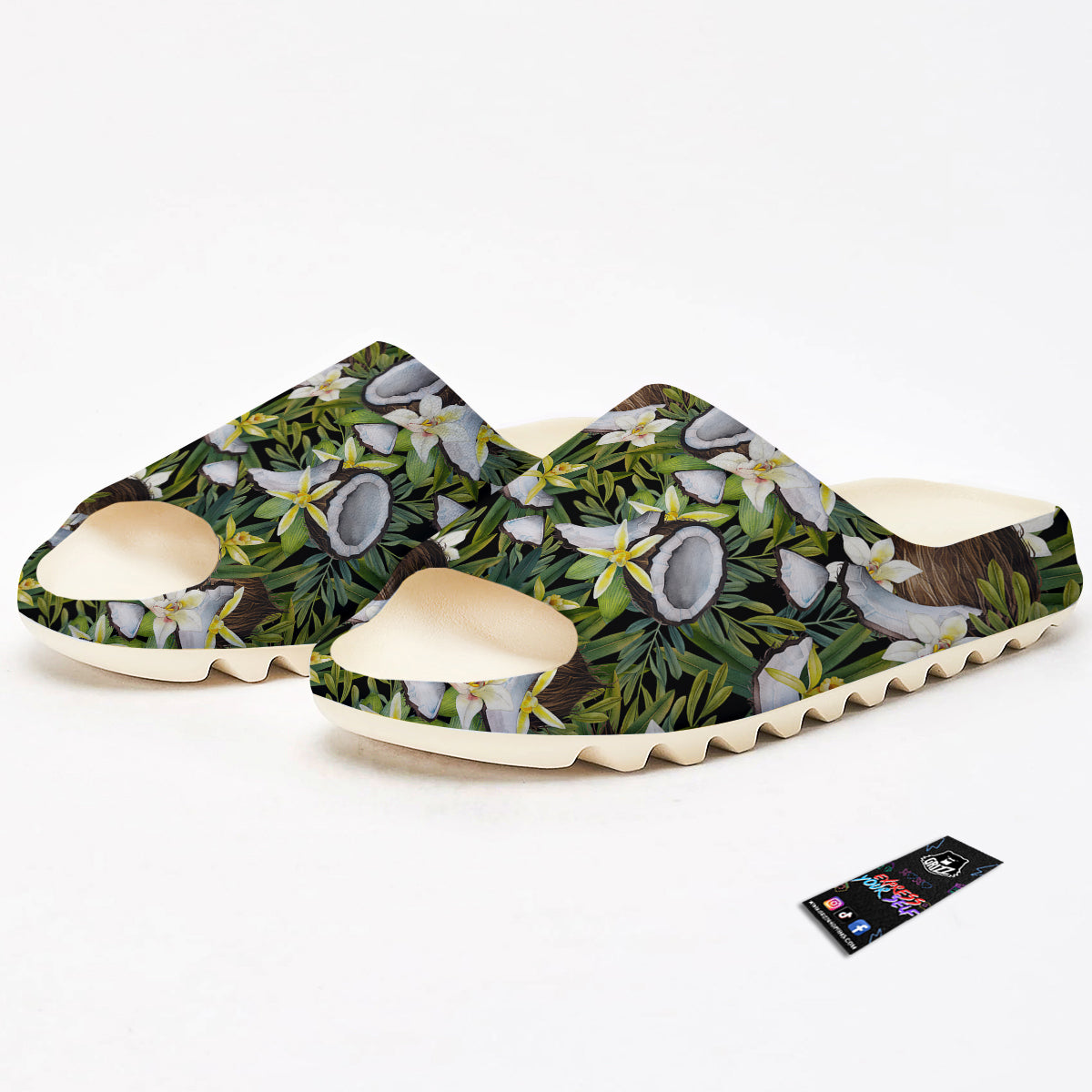 Coconut And Vanilla Flower Print Pattern Sandals-grizzshop