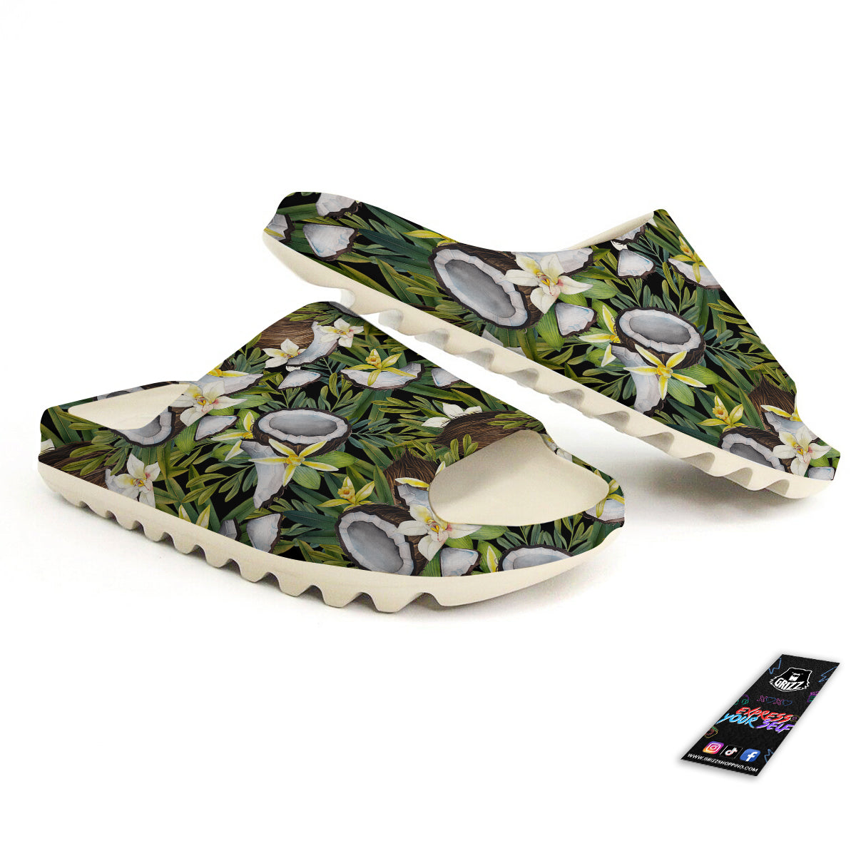 Coconut And Vanilla Flower Print Pattern Sandals-grizzshop