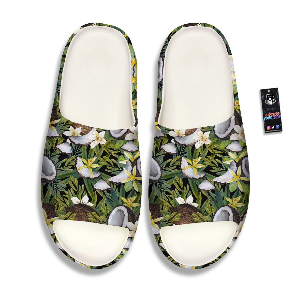 Coconut And Vanilla Flower Print Pattern Sandals-grizzshop