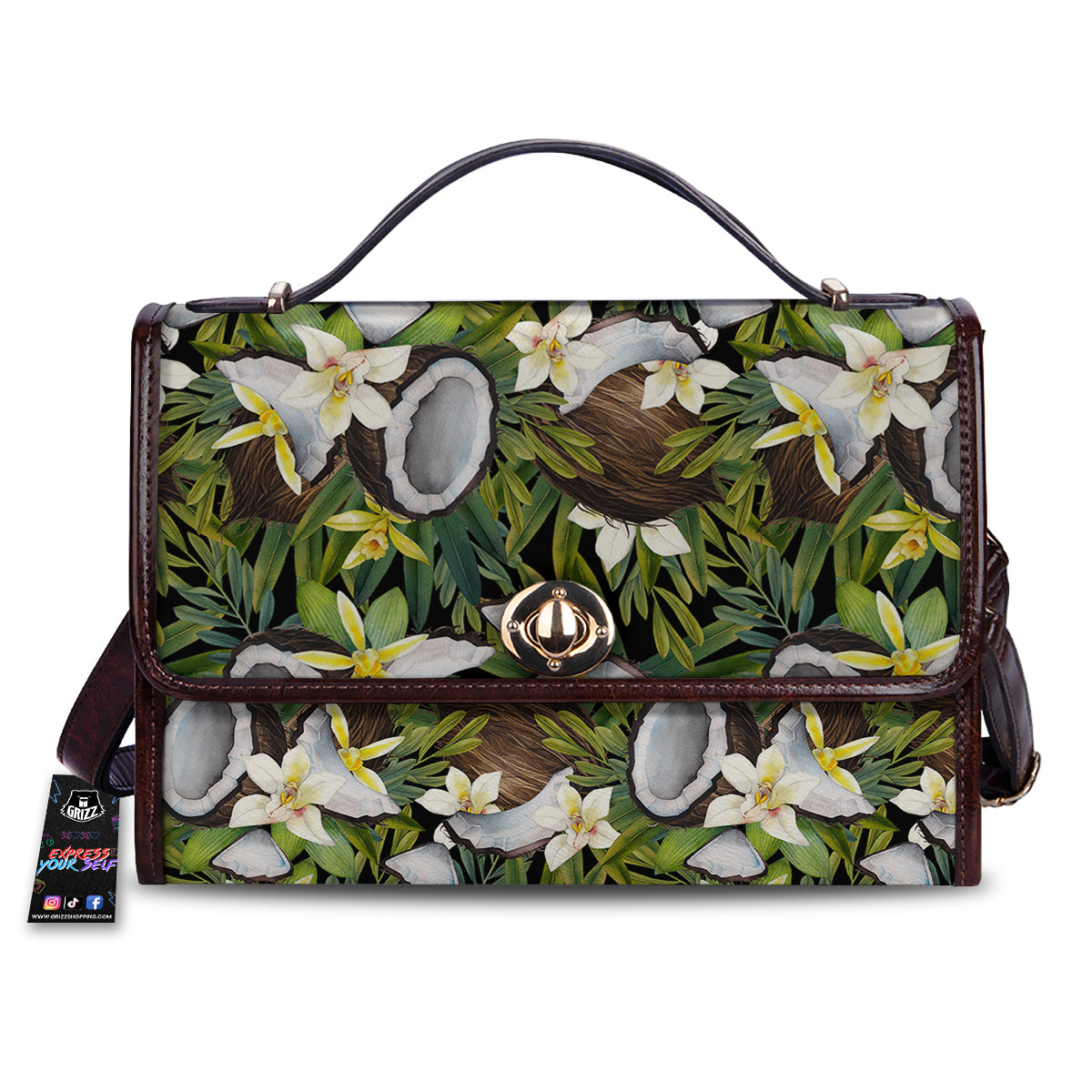 Coconut And Vanilla Flower Print Pattern Women's Satchel Bag