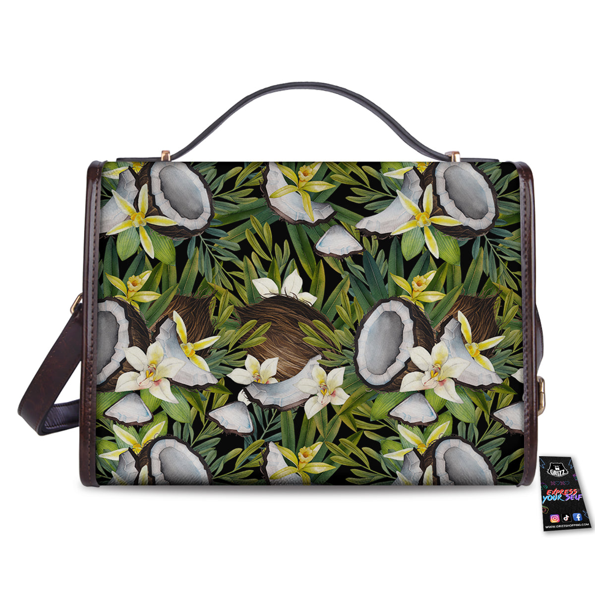 Coconut And Vanilla Flower Print Pattern Women's Satchel Bag