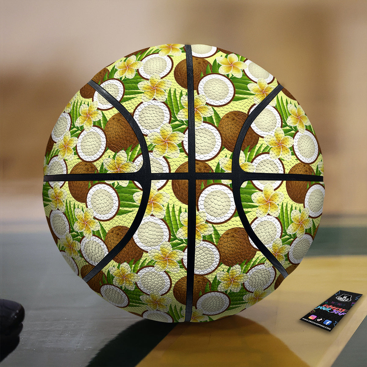 Coconut Beige Print Pattern Basketball