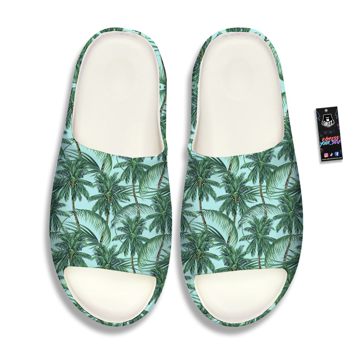 Coconut Leaf Print Sandals-grizzshop