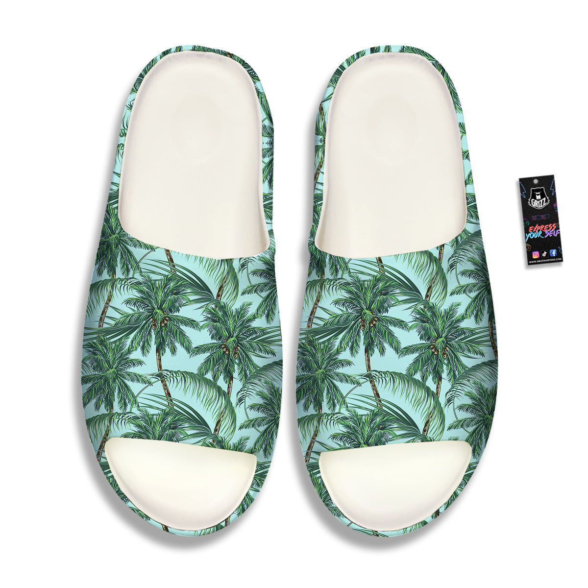 Coconut Tree Vintage Print Pattern Sandals-grizzshop
