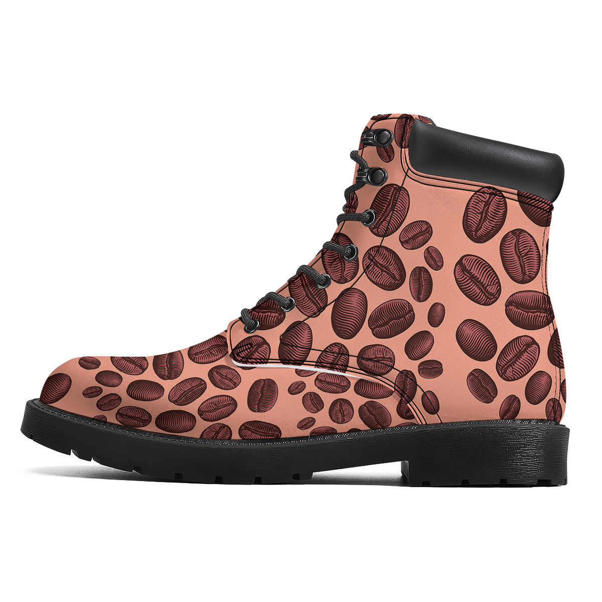 Coffee Bean Vintage Print Pattern Boots-grizzshop