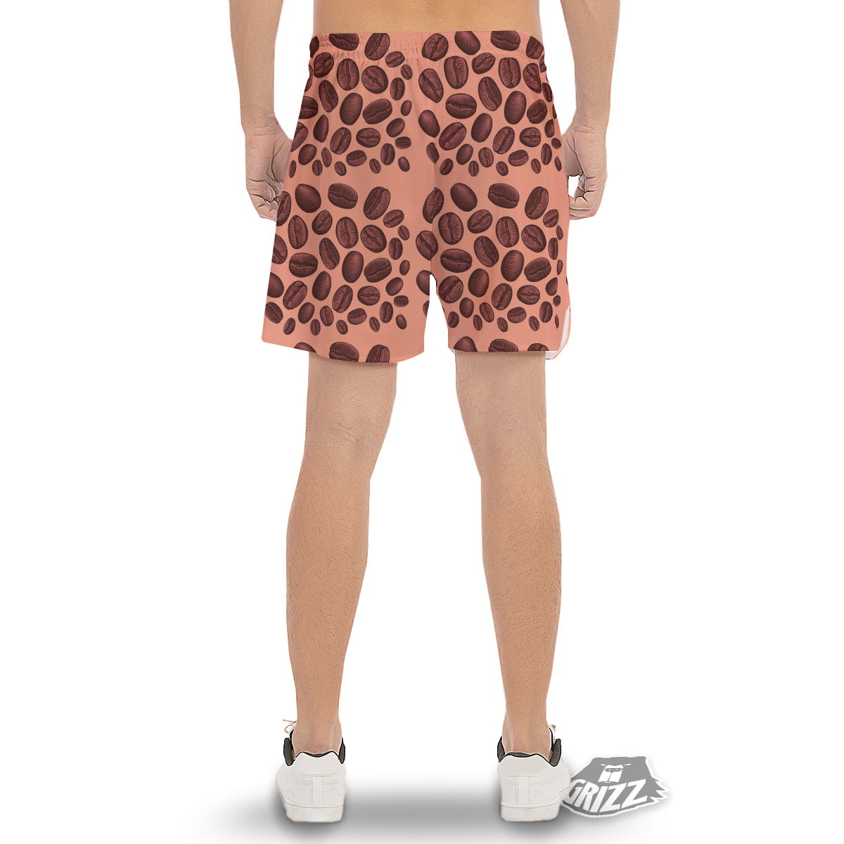 Coffee Bean Vintage Print Pattern Men's Gym Shorts-grizzshop