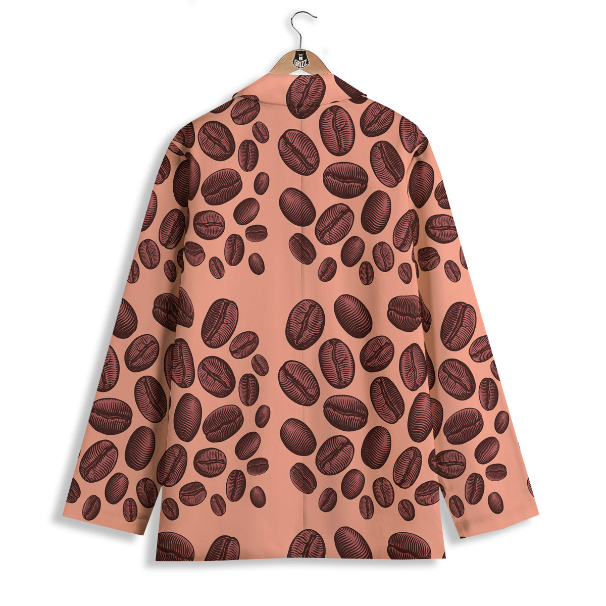 Coffee Bean Vintage Print Pattern Women's Blazer-grizzshop