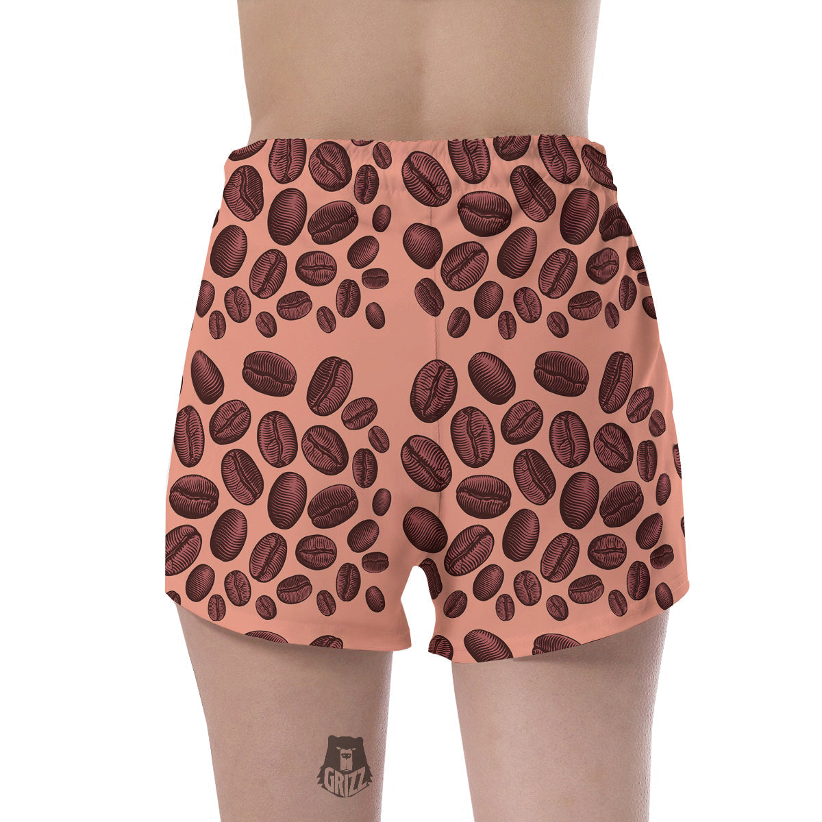 Coffee Bean Vintage Print Pattern Women's Shorts-grizzshop