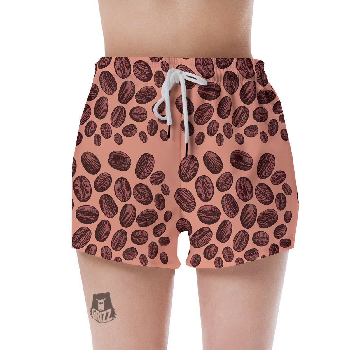 Coffee Bean Vintage Print Pattern Women's Shorts-grizzshop