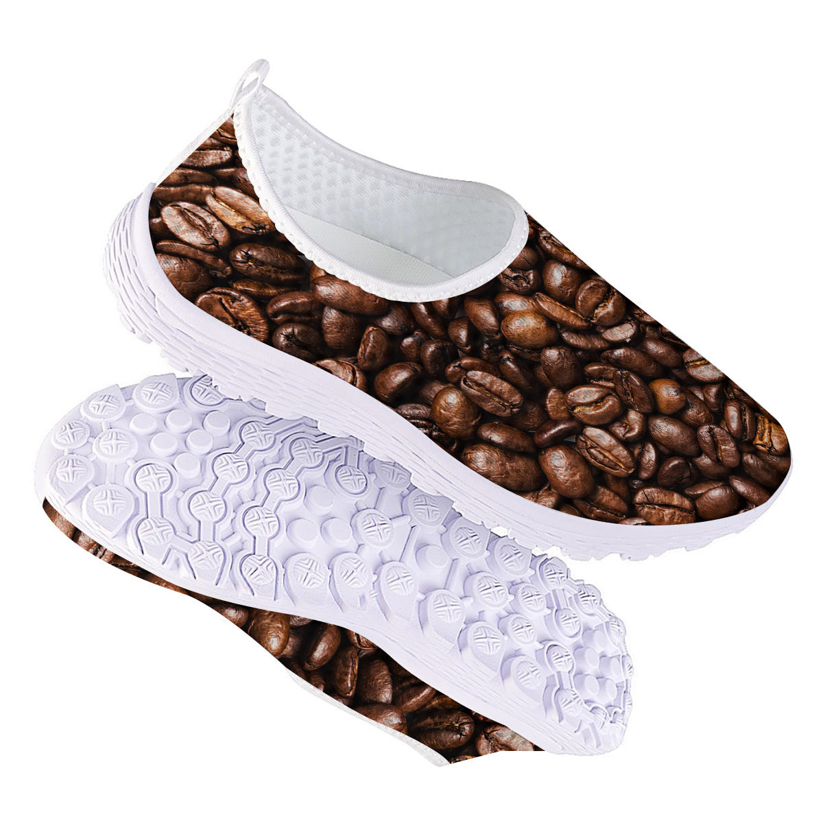 Coffee Beans Print Nurse Shoes-grizzshop