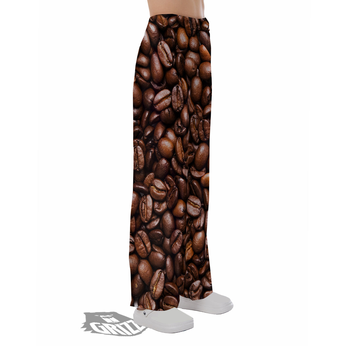 Coffee Beans Print Pajama Pants-grizzshop