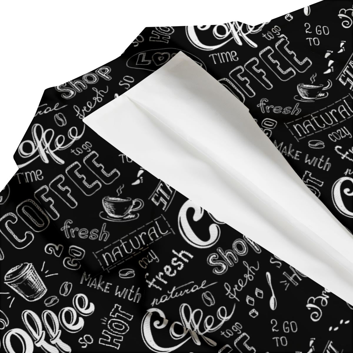 Coffee Black Pattern Print Men's Blazer-grizzshop