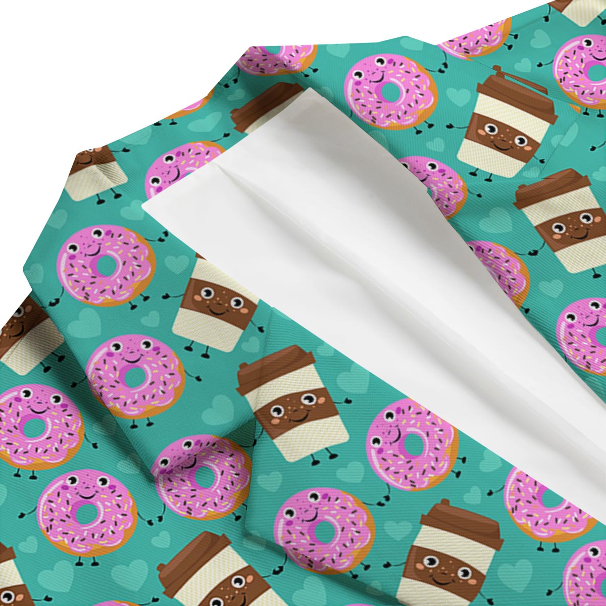Coffee Donut Pattern Print Men's Blazer-grizzshop