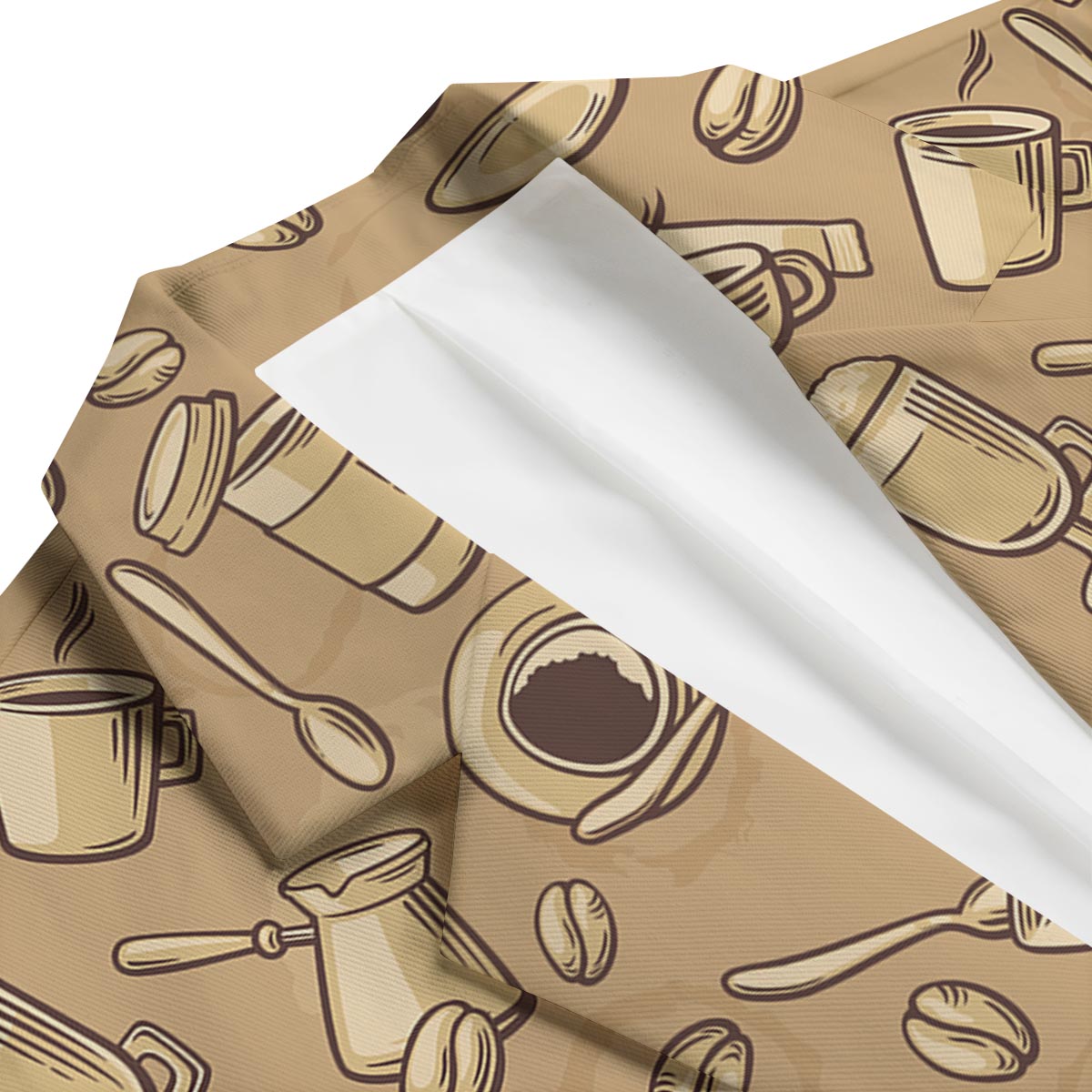 Coffee Pattern Print Men's Blazer-grizzshop