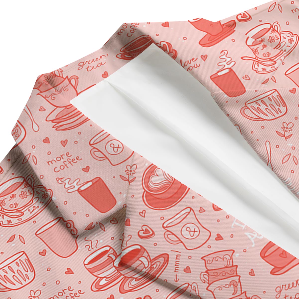 Coffee Pink Pattern Print Men's Blazer-grizzshop