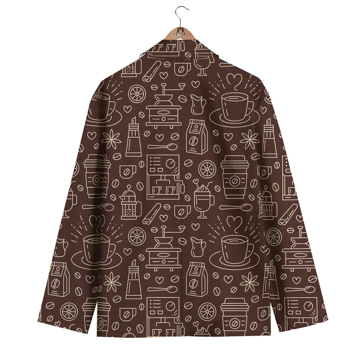 Coffee Print Pattern Men's Blazer-grizzshop