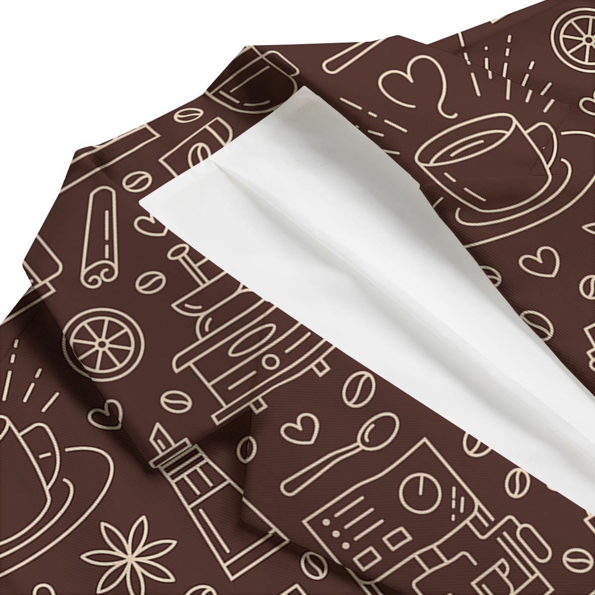 Coffee Print Pattern Men's Blazer-grizzshop