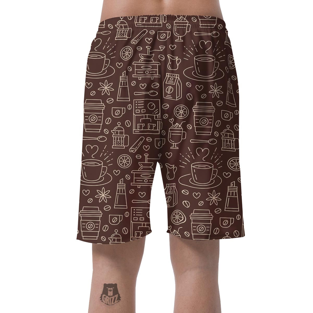 Coffee Print Pattern Men's Shorts-grizzshop
