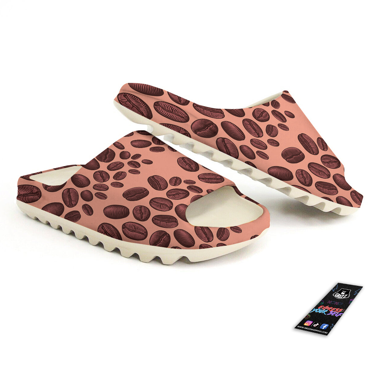 Coffee Bean Vintage Print Pattern Sandals-grizzshop