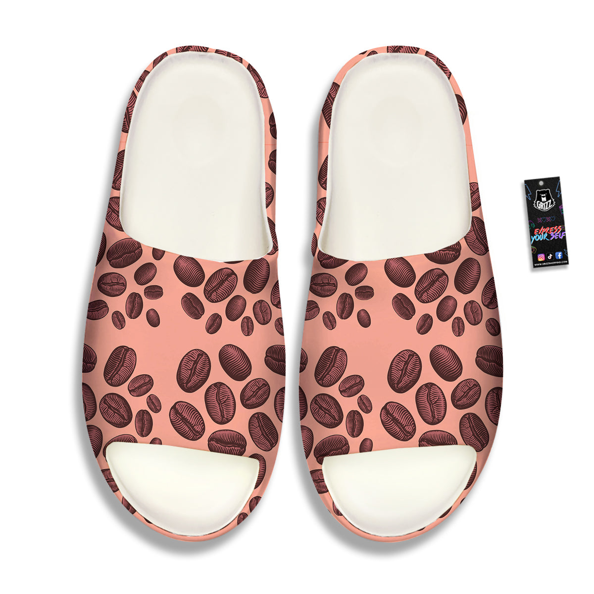 Coffee Bean Vintage Print Pattern Sandals-grizzshop
