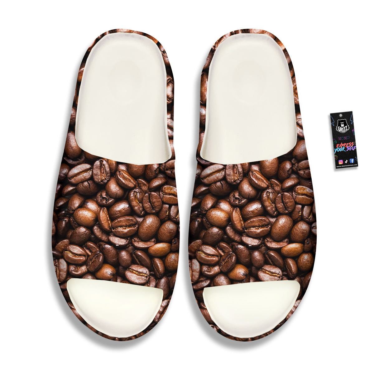 Coffee Beans Print Sandals-grizzshop