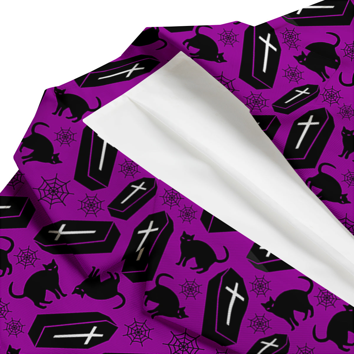 Coffin And Cat Purple Print Pattern Men's Blazer-grizzshop