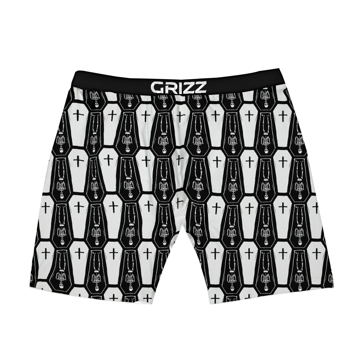 Coffin And Skeleton Print Pattern Boxer Briefs-grizzshop