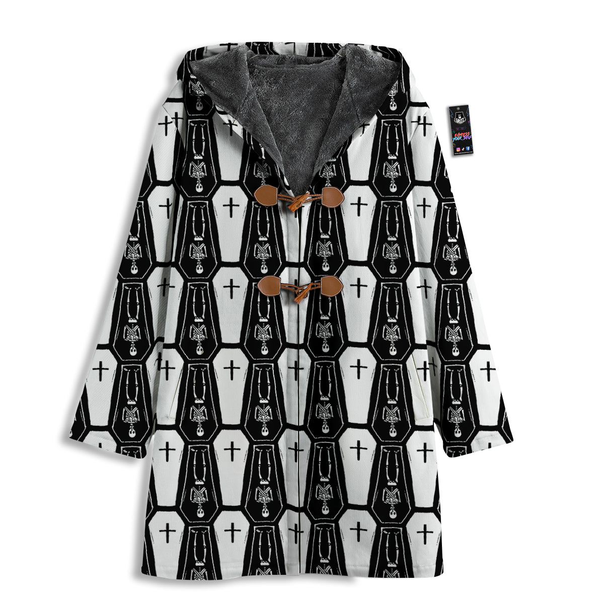 Coffin And Skeleton Print Pattern Men's Windbreaker Jacket-grizzshop