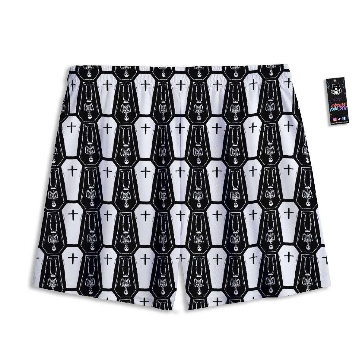 Fruit Green Apple Print Pattern Mesh Shorts