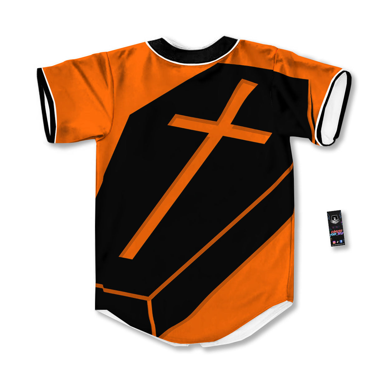 Coffin Halloween Vampire Print Baseball Jersey-grizzshop
