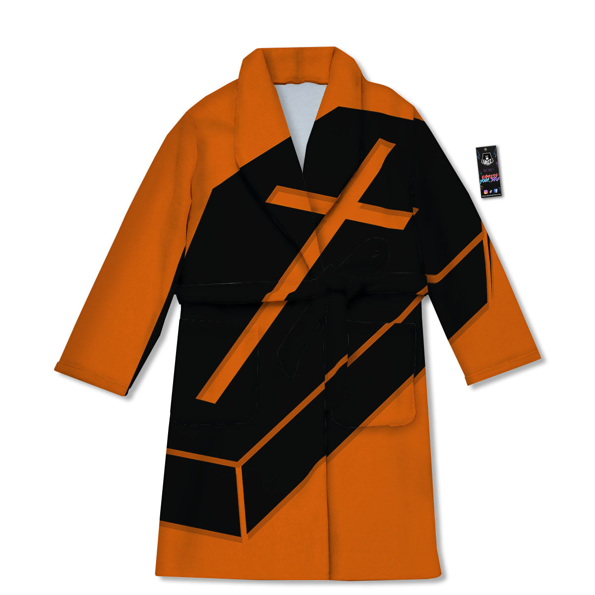Coffin Halloween Vampire Print Bathrobe-grizzshop