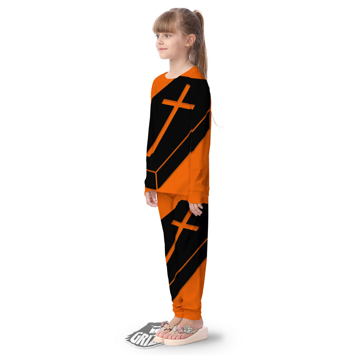 Coffin Halloween Vampire Print Kid's Pajamas-grizzshop