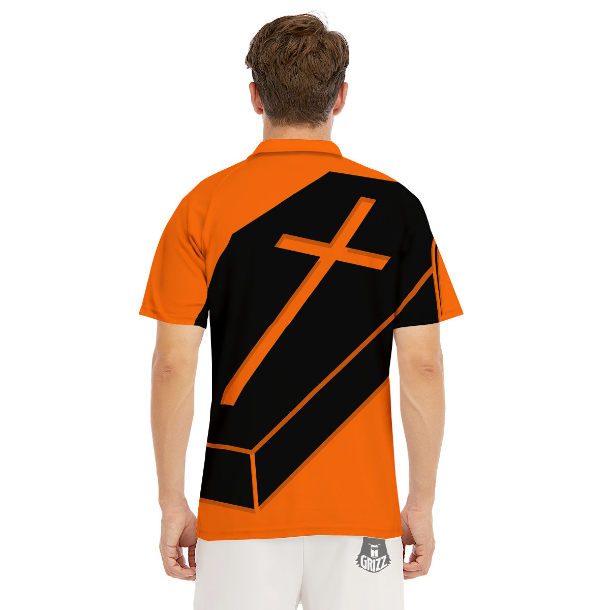 Coffin Halloween Vampire Print Men's Golf Shirts-grizzshop