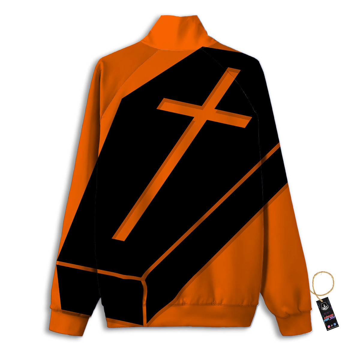 Coffin Halloween Vampire Print Track Jacket-grizzshop