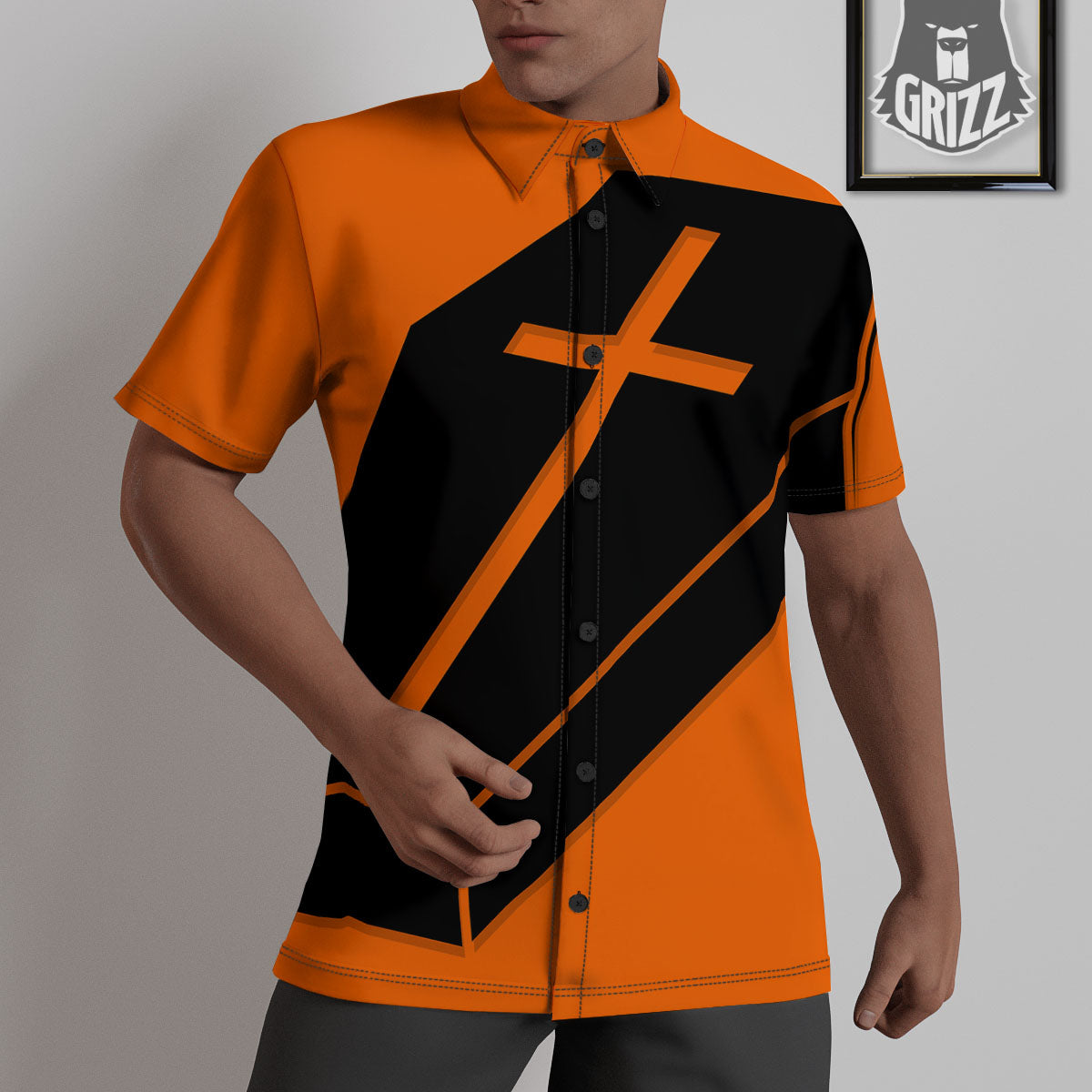 Coffin Halloween Vampire Print Untucked Shirts-grizzshop