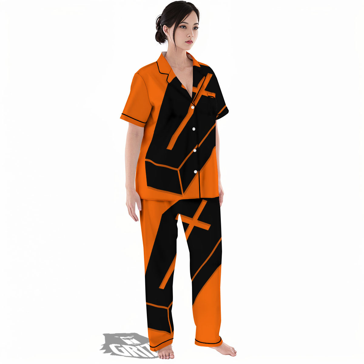 Coffin Halloween Vampire Print Women's Pajamas Set-grizzshop