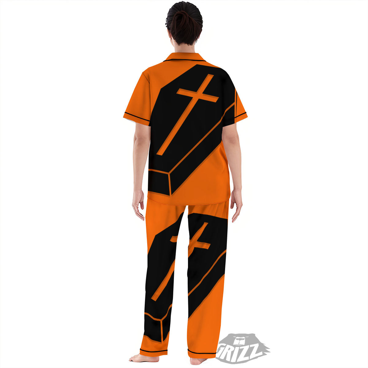 Coffin Halloween Vampire Print Women's Pajamas Set-grizzshop