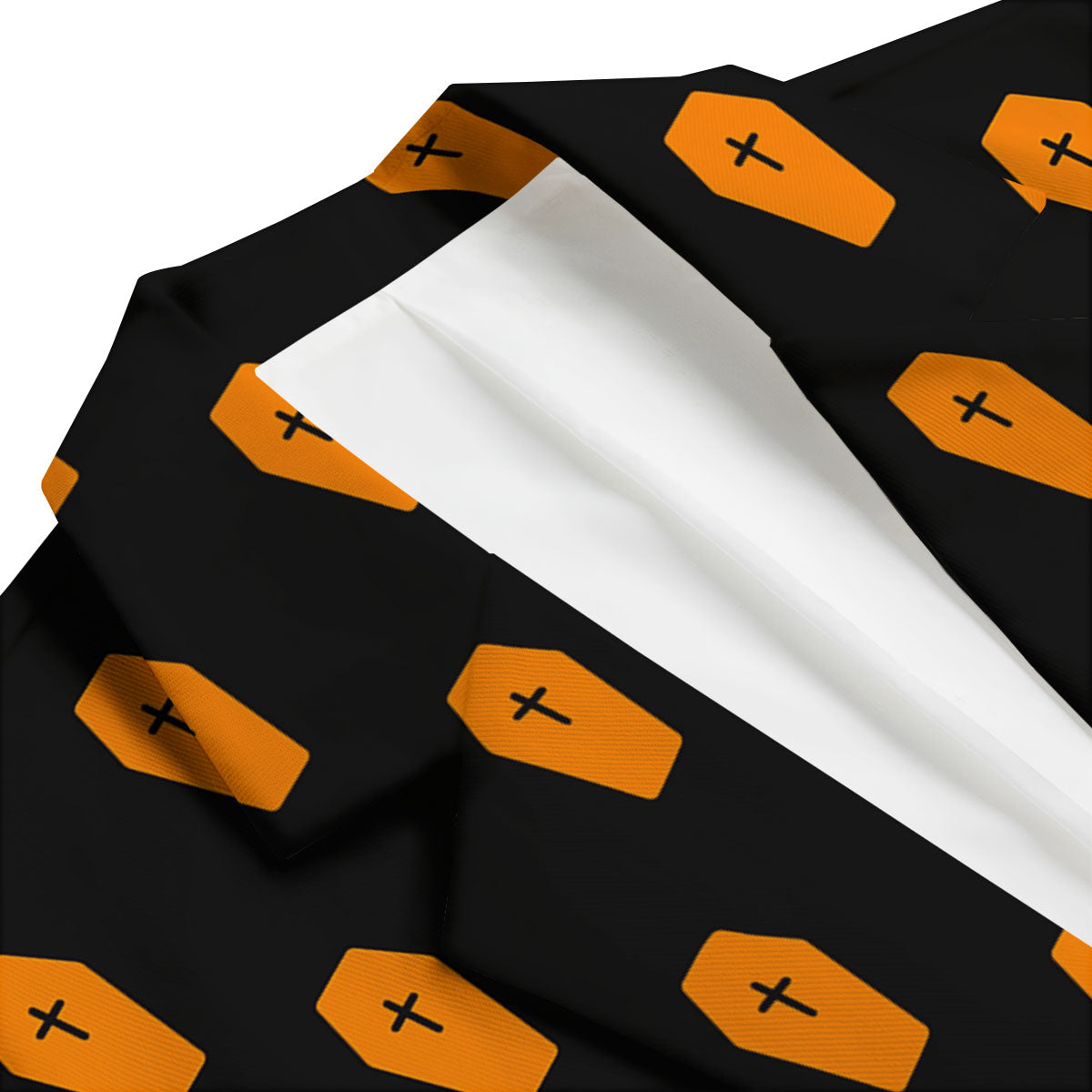 Coffin Orange Halloween Print Pattern Men's Blazer-grizzshop
