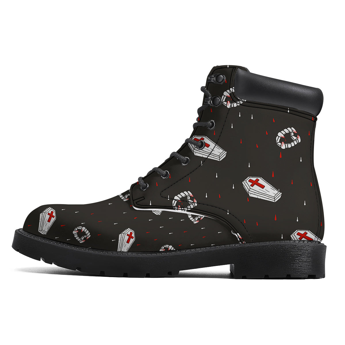 Coffin Vampire Print Pattern Boots-grizzshop