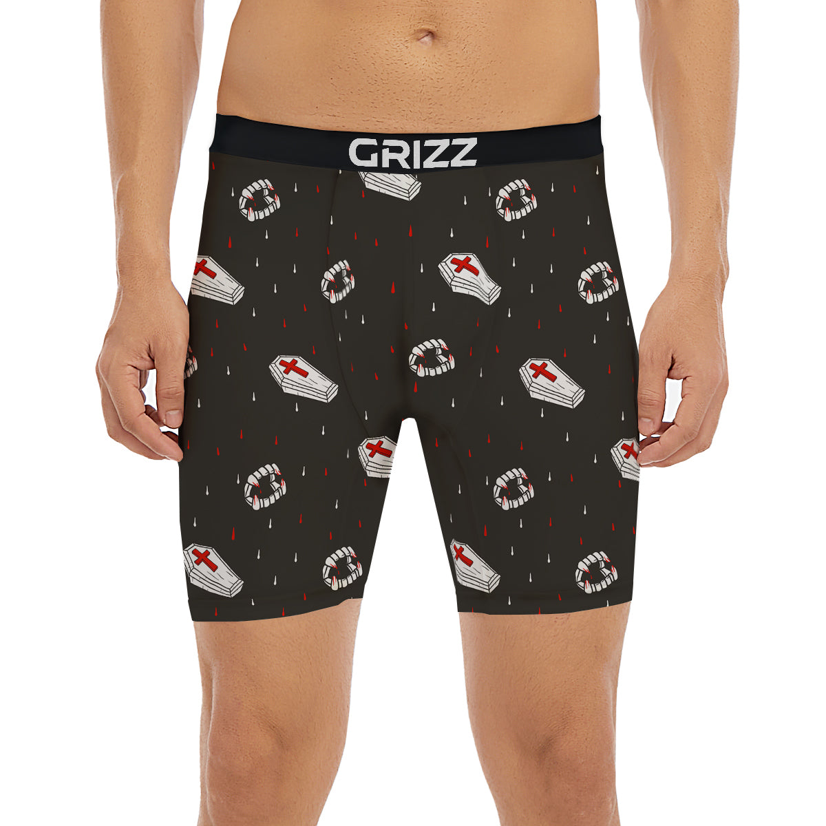 Coffin Vampire Print Pattern Boxer Briefs-grizzshop