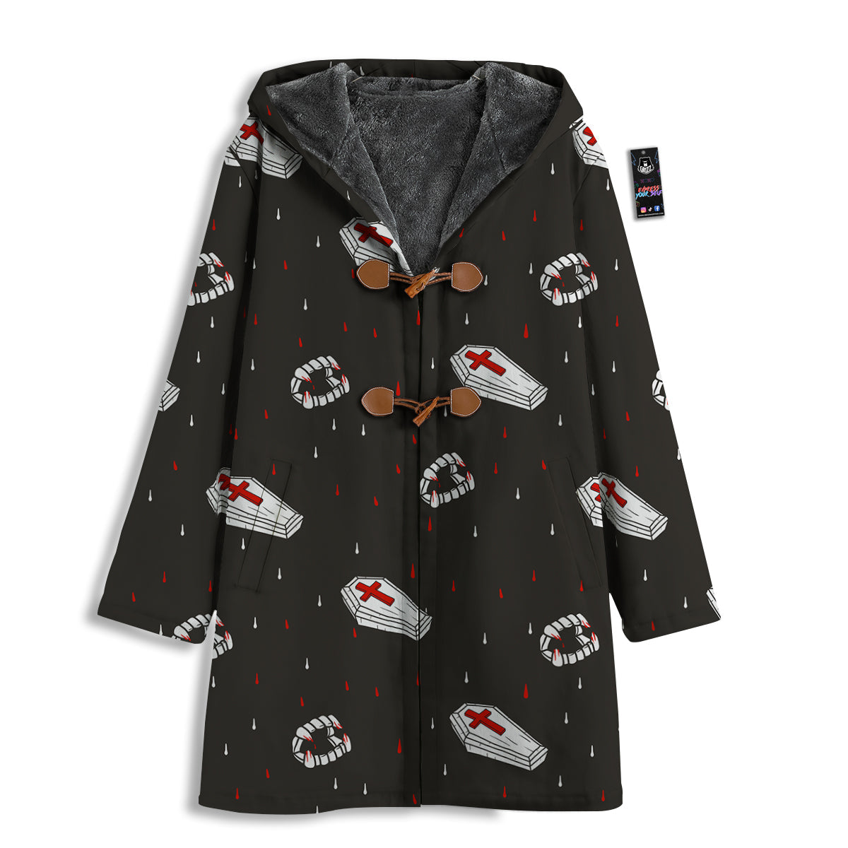 Coffin Vampire Print Pattern Men's Windbreaker Jacket-grizzshop