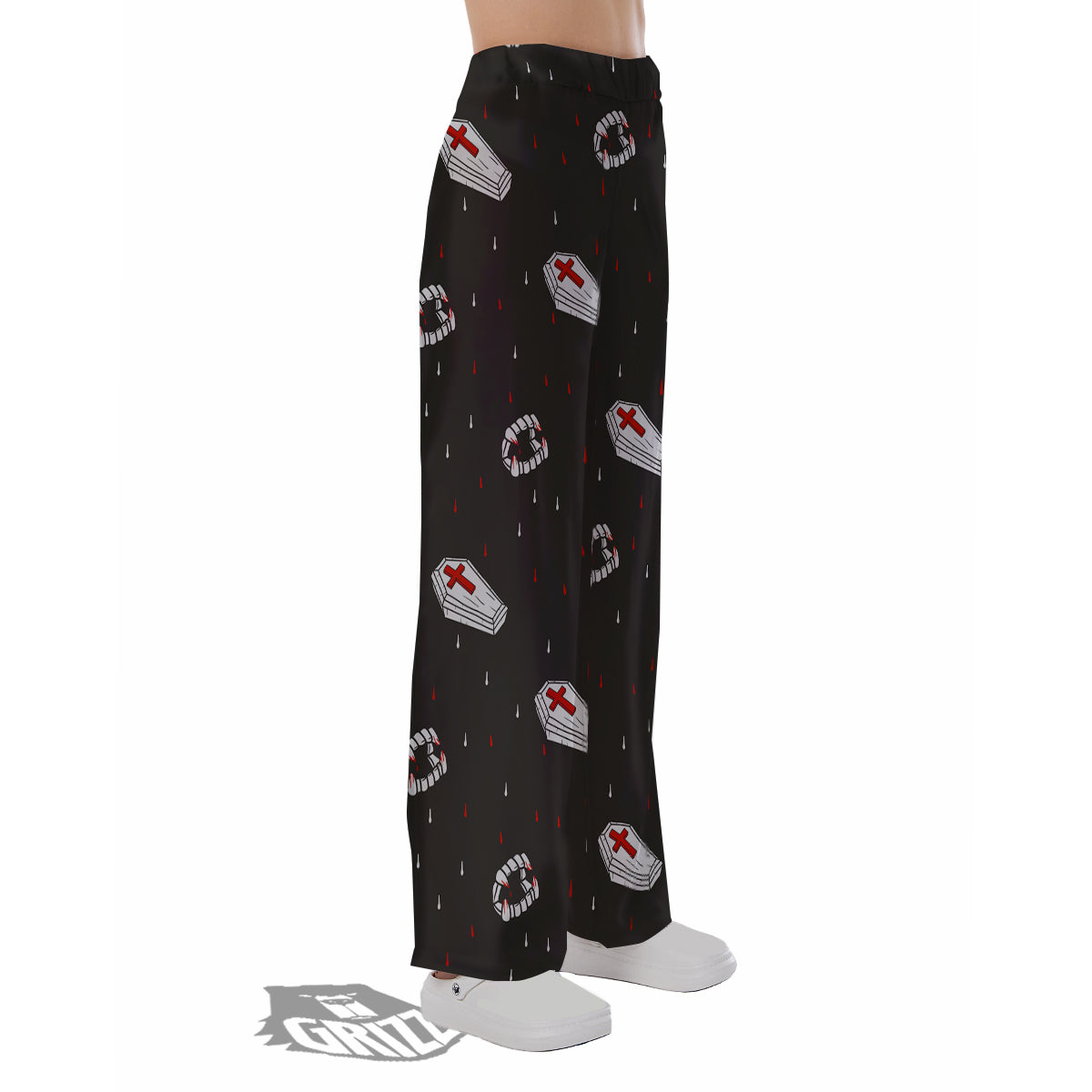 Coffin Vampire Print Pattern Pajama Pants-grizzshop