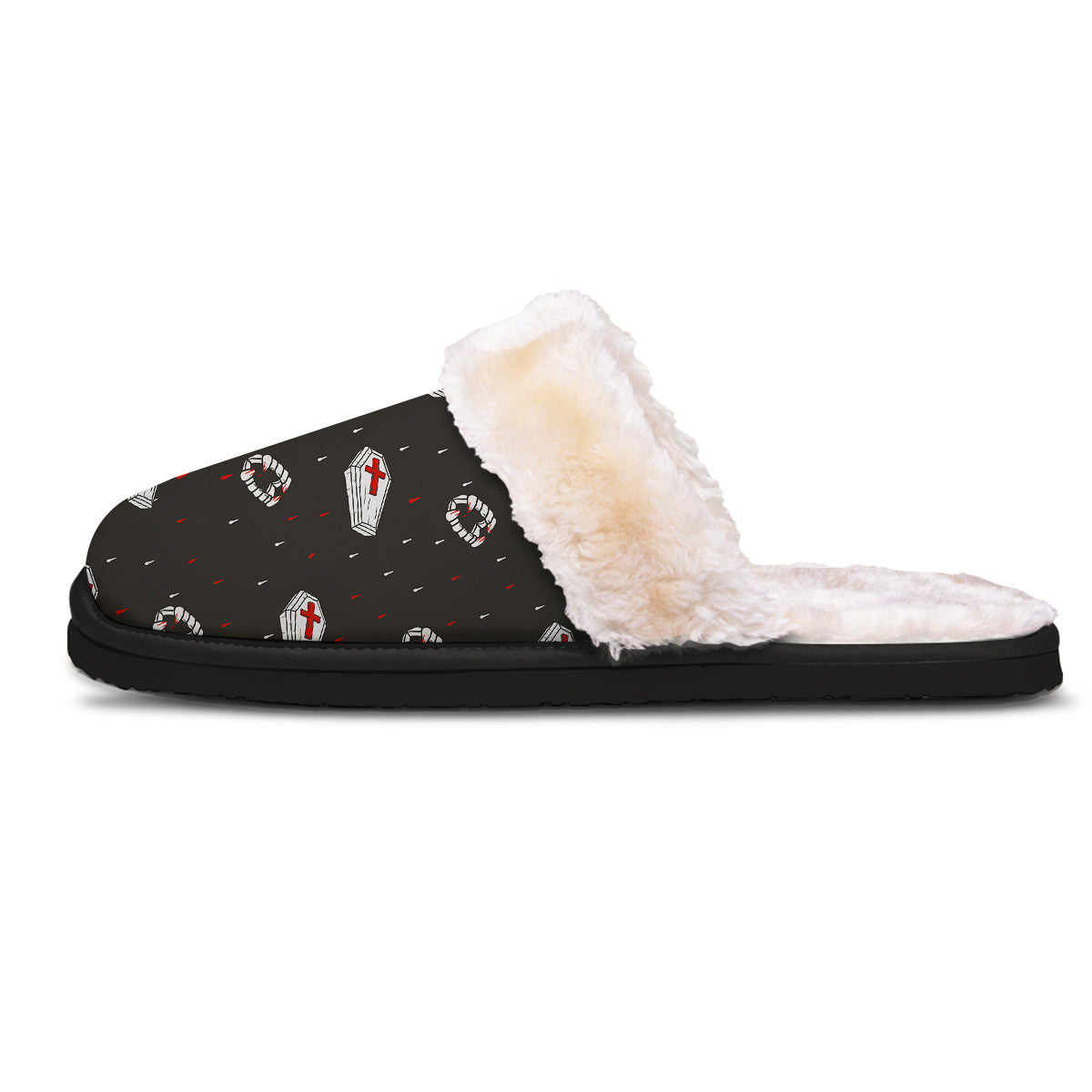 Coffin Vampire Print Pattern Slippers-grizzshop
