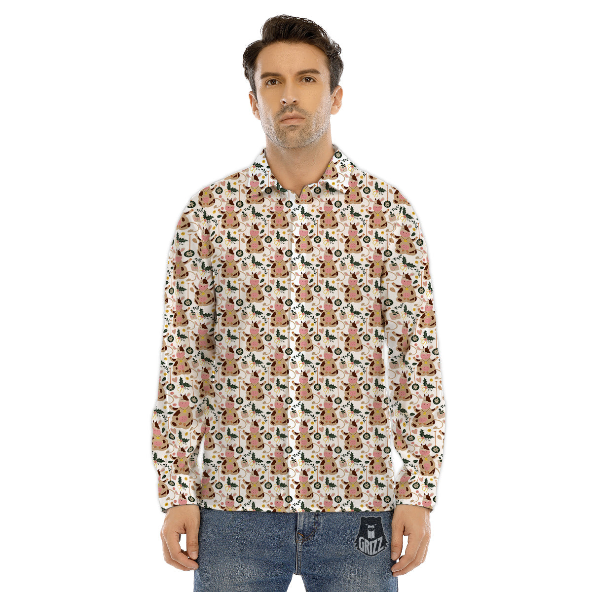 Coffin White And Black Print Pattern Men's Dress Shirts-grizzshop