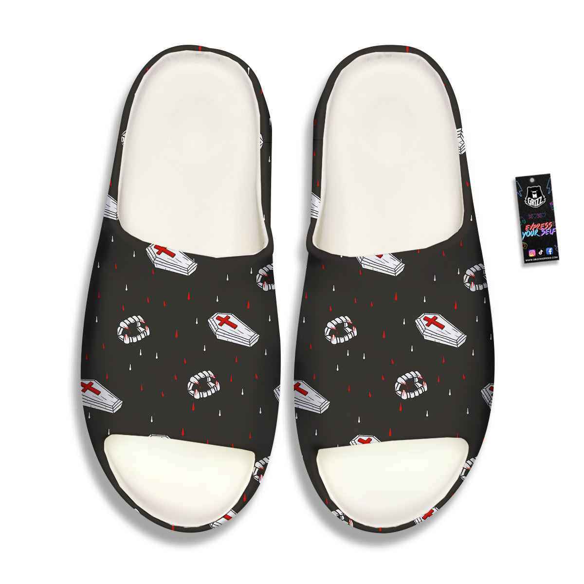 Coffin Vampire Print Pattern Sandals-grizzshop