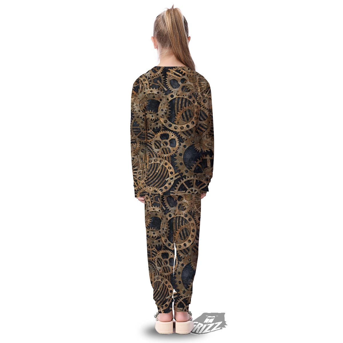 Cogs And Gears Steampunk Brass Print Kid's Pajamas-grizzshop