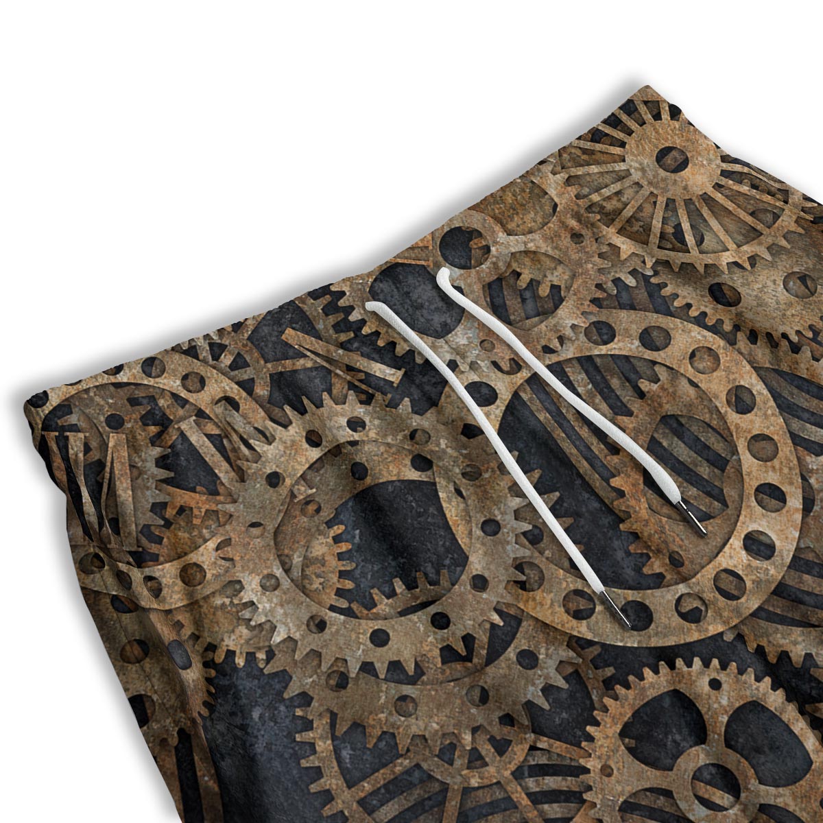 Cogs And Gears Steampunk Brass Print Men's Athletic Shorts