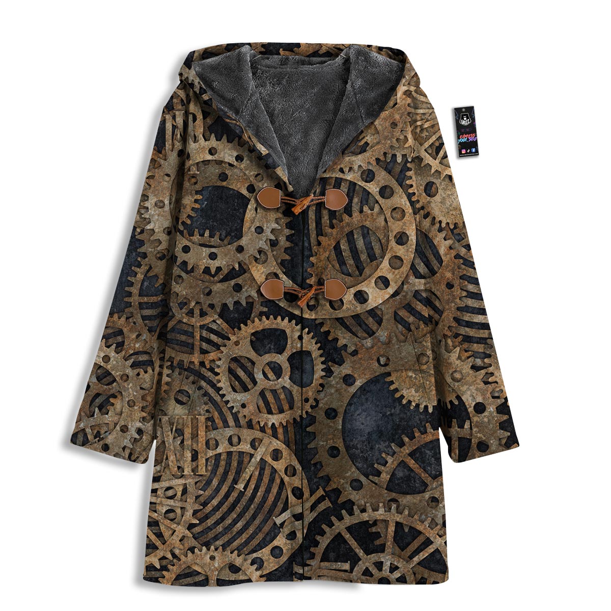 Cogs And Gears Steampunk Brass Print Men's Windbreaker Jacket-grizzshop