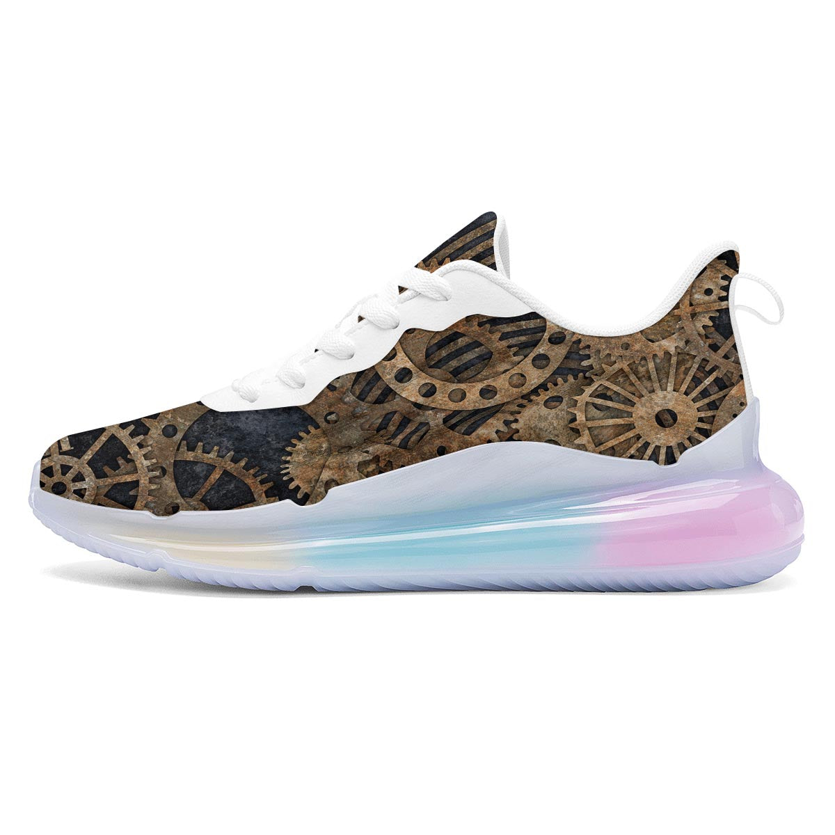 Cogs And Gears Steampunk Brass Print Running Sneakers-grizzshop