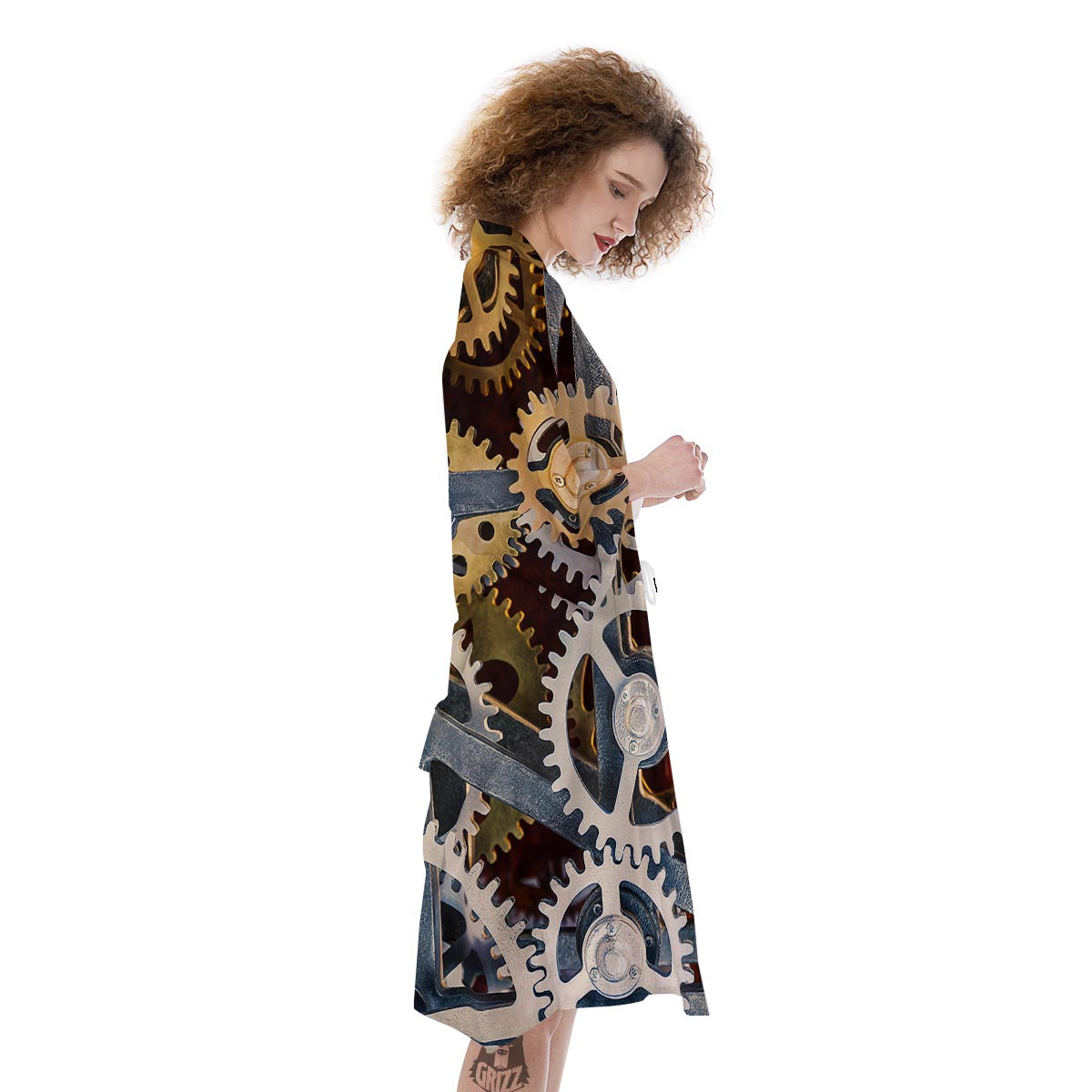 Cogs And Steampunk Gears Print Kimono-grizzshop